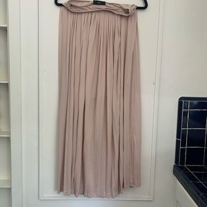 Pleated Pink Maxi Skirt